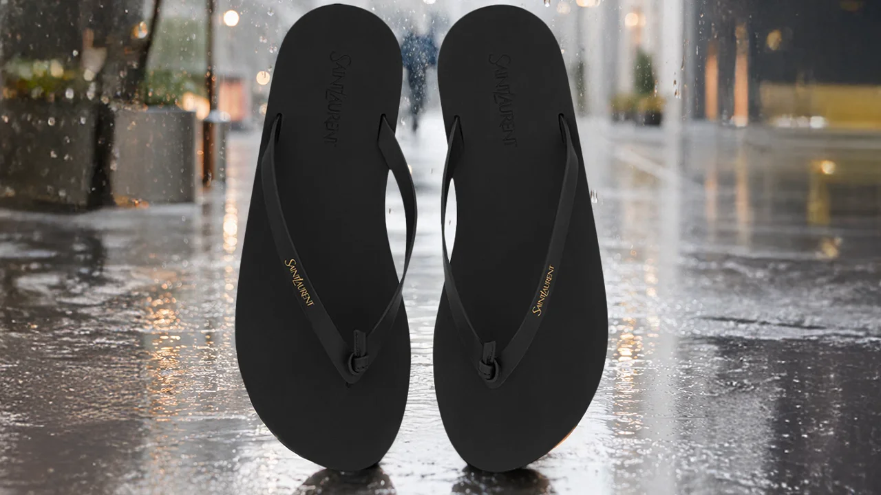 Saint Laurent Sandals: Luxury Smooth Leather Pool Flip-Flops