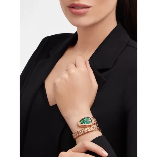 นาฬิกา BVLGARI Serpenti Spiga หน้าปัด Malachite หรูหราสีเขียว