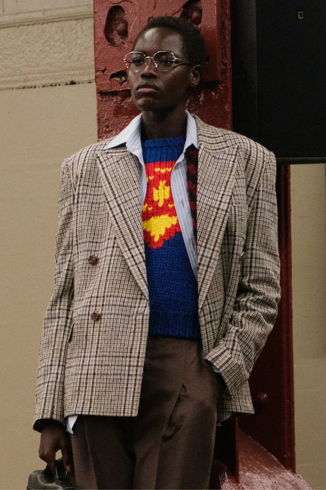 Blue cashmere knitted sweater from CHANEL x DC Comics collection