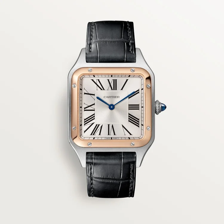 Cartier Santos-Dumont Rose Gold alligator leather watch