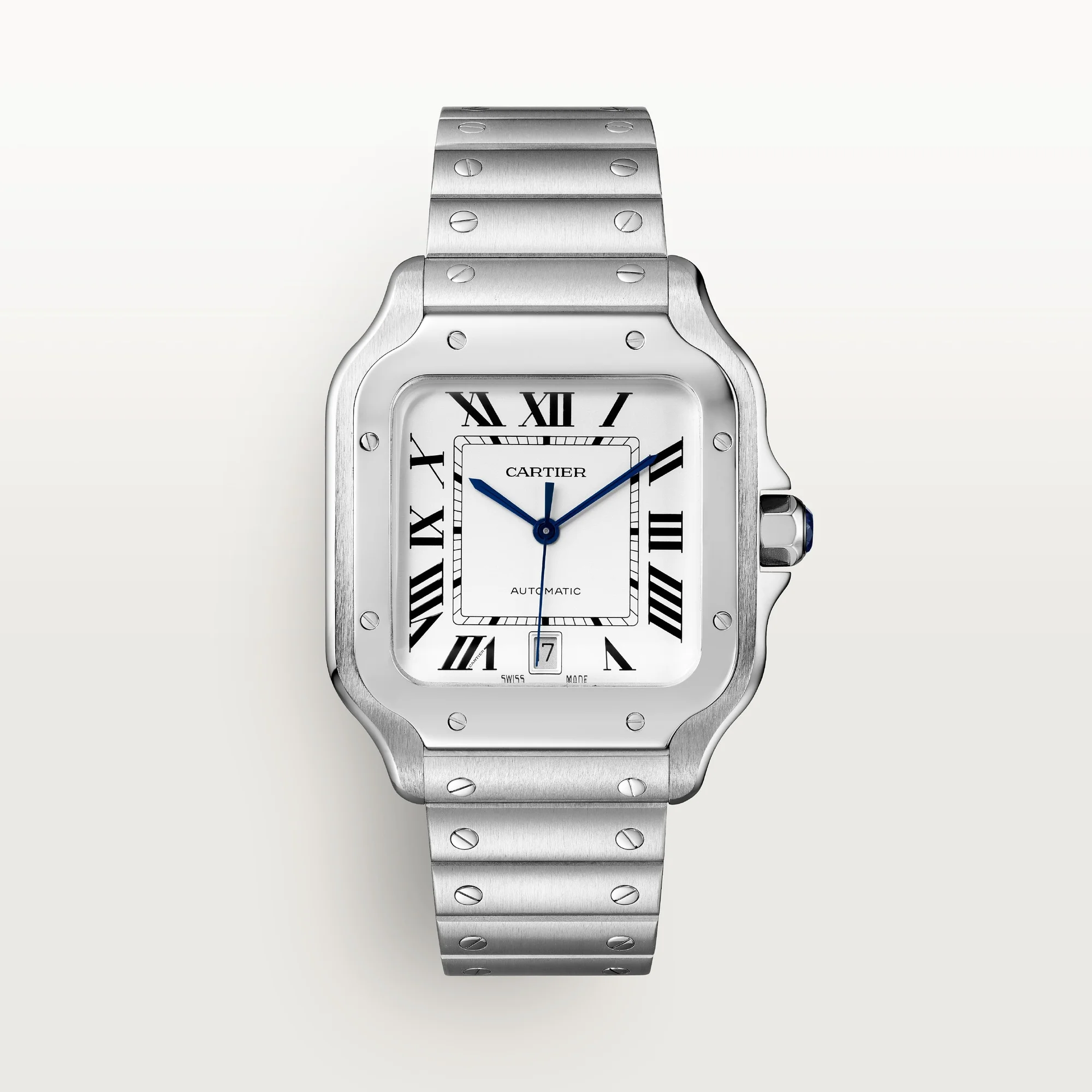 Cartier Santos Large Model stainless steel sporty watch