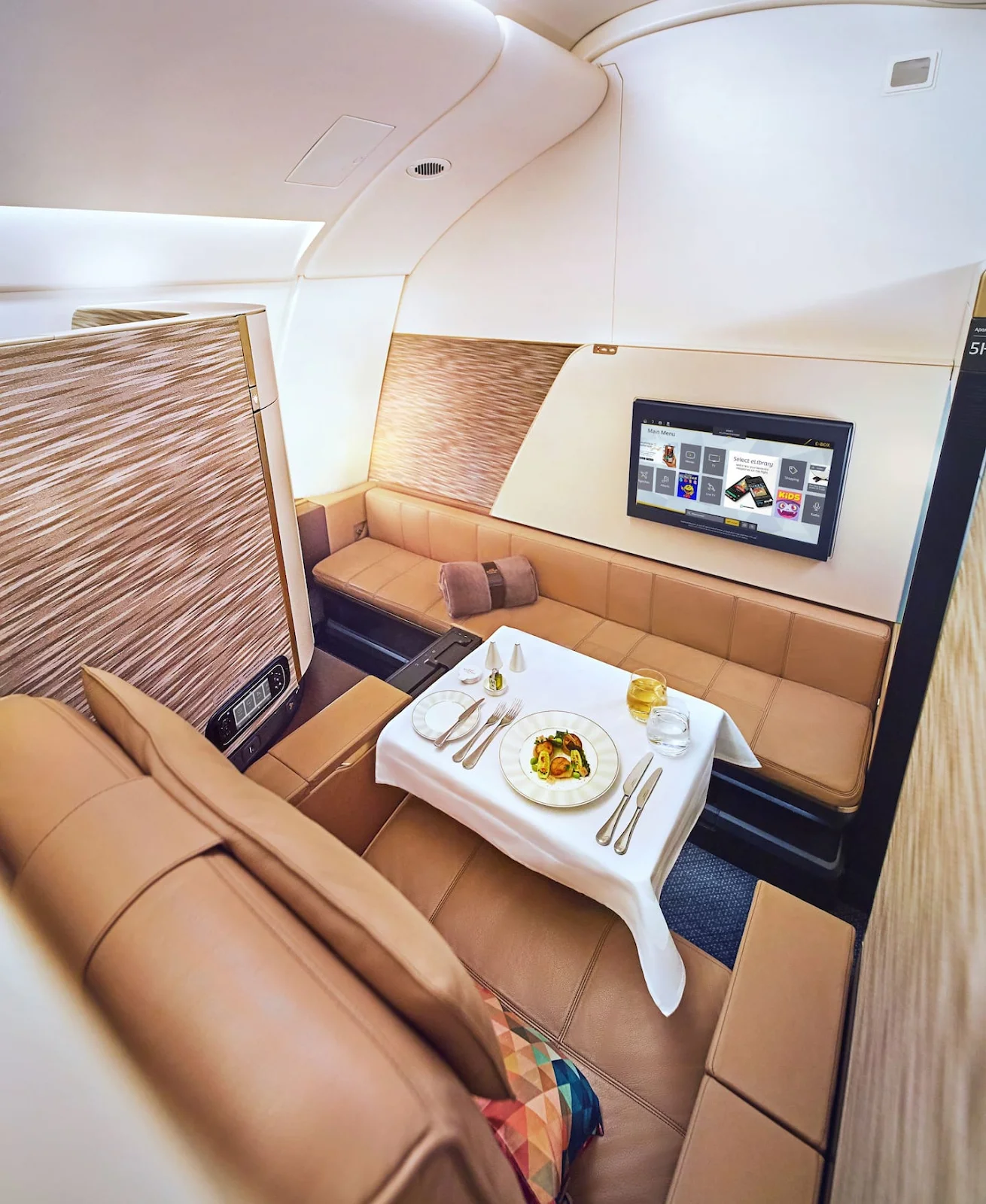 Spacious First Class suite on Etihad Airways Airbus A380