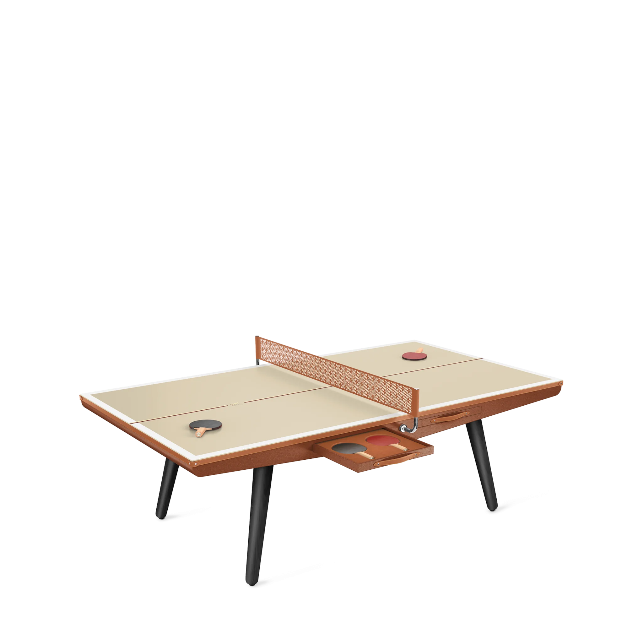 โต๊ะปิงปอง Louis Vuitton Ping Pong Table จัดวางในห้องเกมระดับไฮเอนด์ เป็น ของแต่งบ้านแบรนด์เนม
