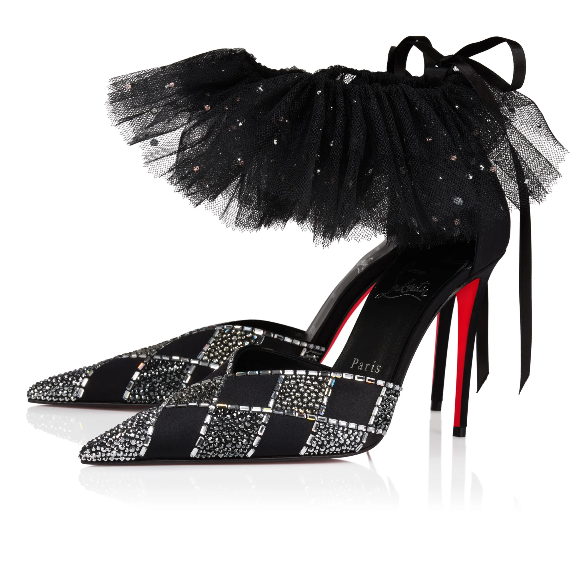 Saint Laurent crystal slingback pumps for evening wear