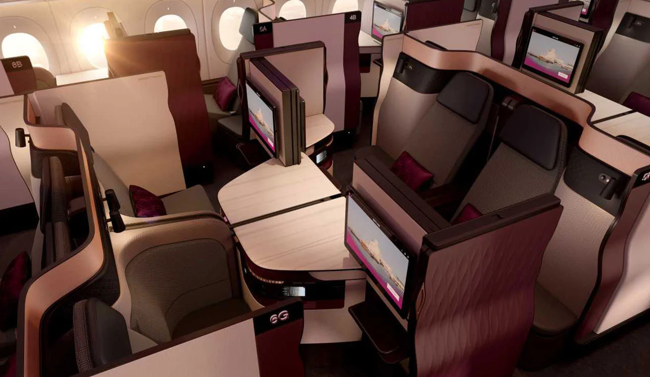 Experience the luxury of Qsuite seats by Qatar Airways