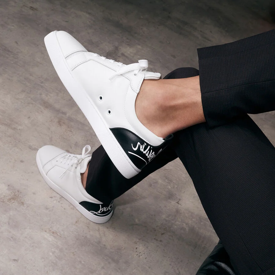 Premium white designer sneakers for men's high-end lifestyle