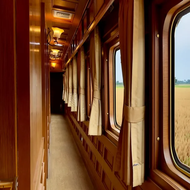 ภายในรถไฟ The Blue Jasmine ตกแต่งหรูหราสไตล์ Luxury Train Thailand