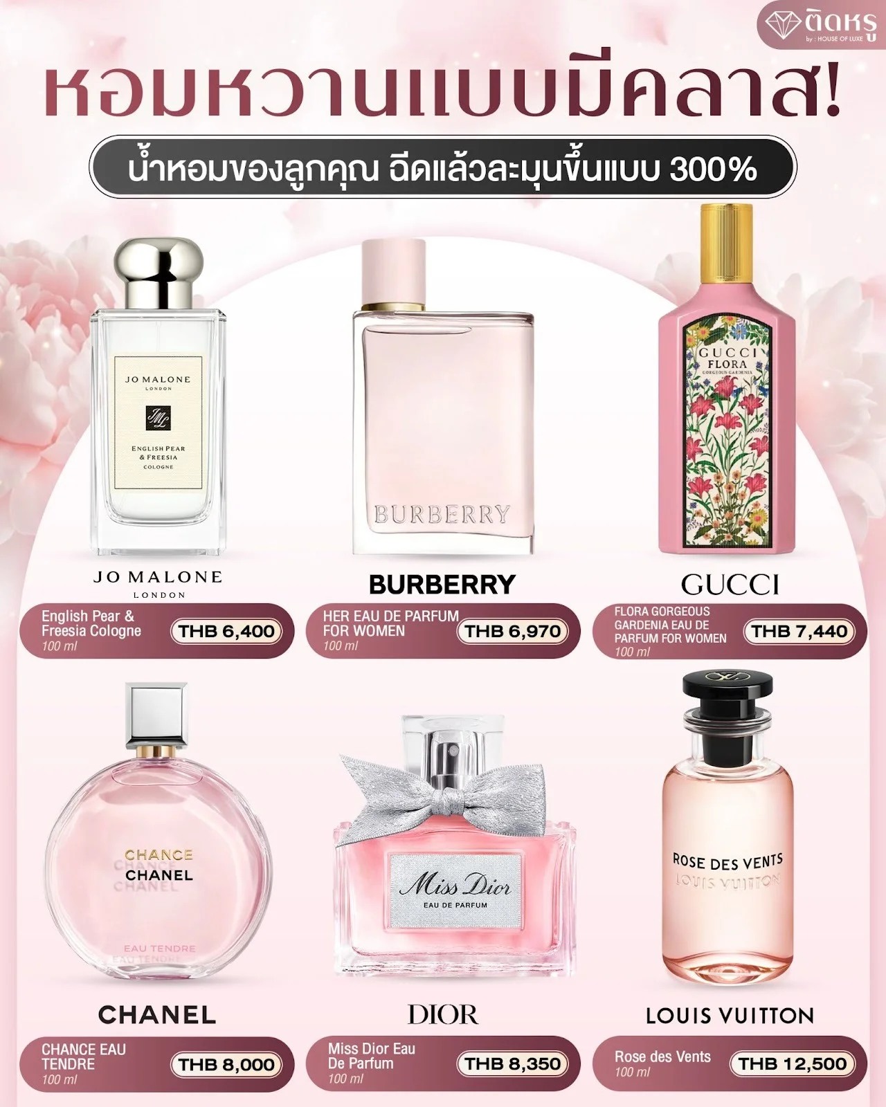 Collection of popular designer perfumes for an elegant aesthetic